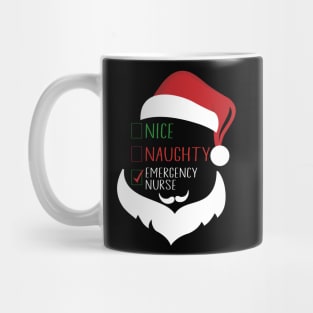 Nice Naughty Emergency Nurse Funny Christmas Nurse Mug